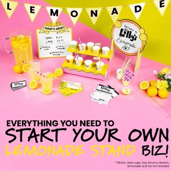 🌸 New Fashion Angels Lemonade Stand Kit, Everything Needed to Run A Kids 🍋 Stand - Picture 6 of 12